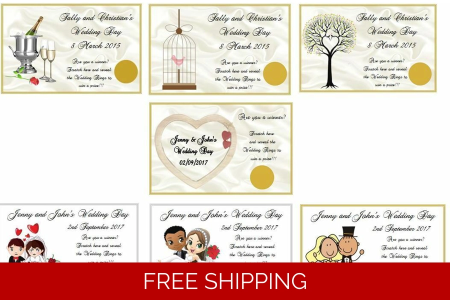 Personalised Wedding Favour Scratch Cards